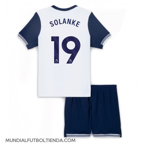 Camiseta Tottenham Hotspur Dominic Solanke #19 Primera Equipación Replica 2024-25 para niños mangas cortas (+ Pantalones cortos)